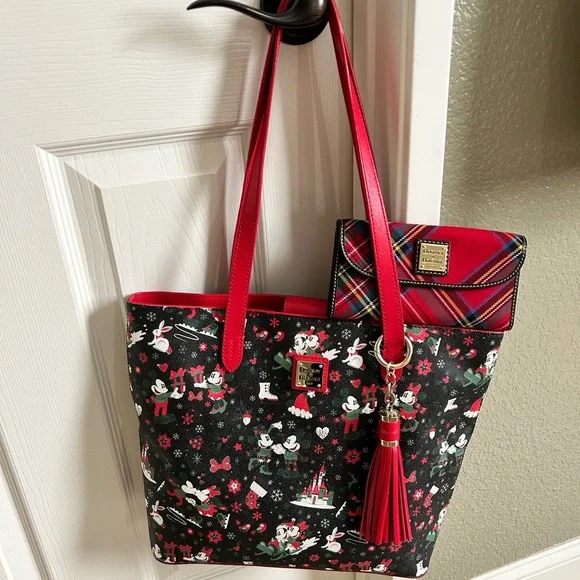 Dooney & Bourke Disney Christmas “Woodland” Tote AND Coordinating Wallet - Picture 1 of 14